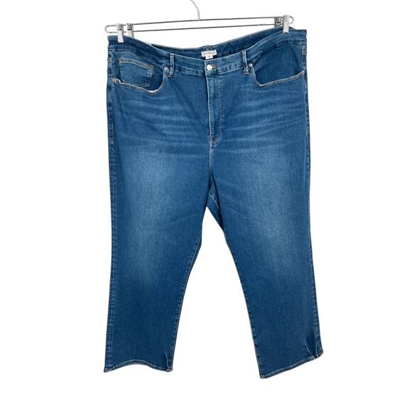 Good American jeans GLST382T Good Legs straight denim blue plus size 30 - Picture 1 of 6